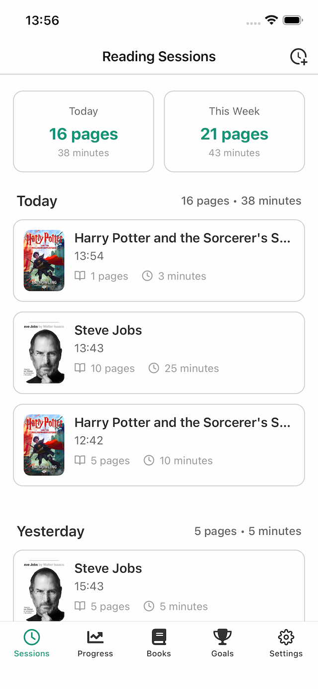 Review your session history